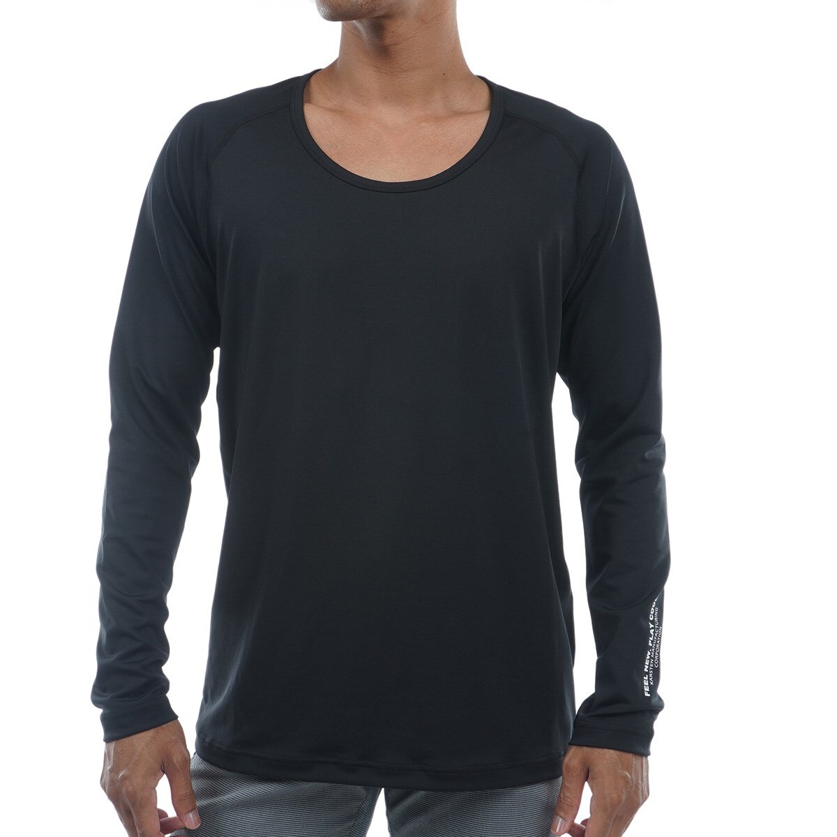 PING ブラック クルーネック長袖シャツ Lサイズ セール・アウトレット】クルーネック長袖インナーシャツ(【男性】機能