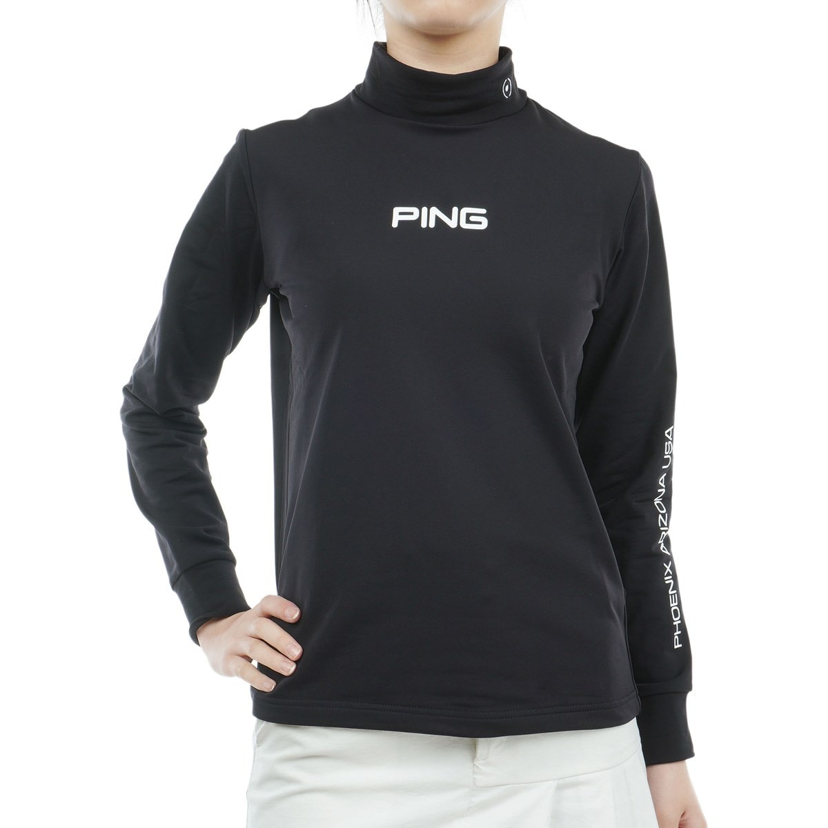 PING ブラック 長袖 ハイネック シャツ PING ブラック 長袖 ハイネック シャツ