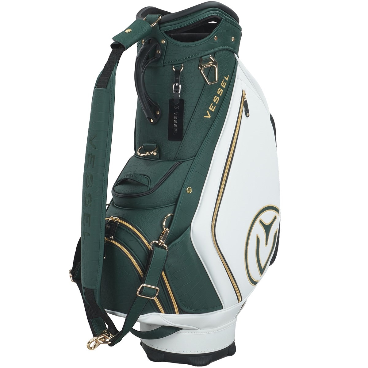 VESSEL ゴルフバッグ グリーン/ホワイト VESSEL GOLF