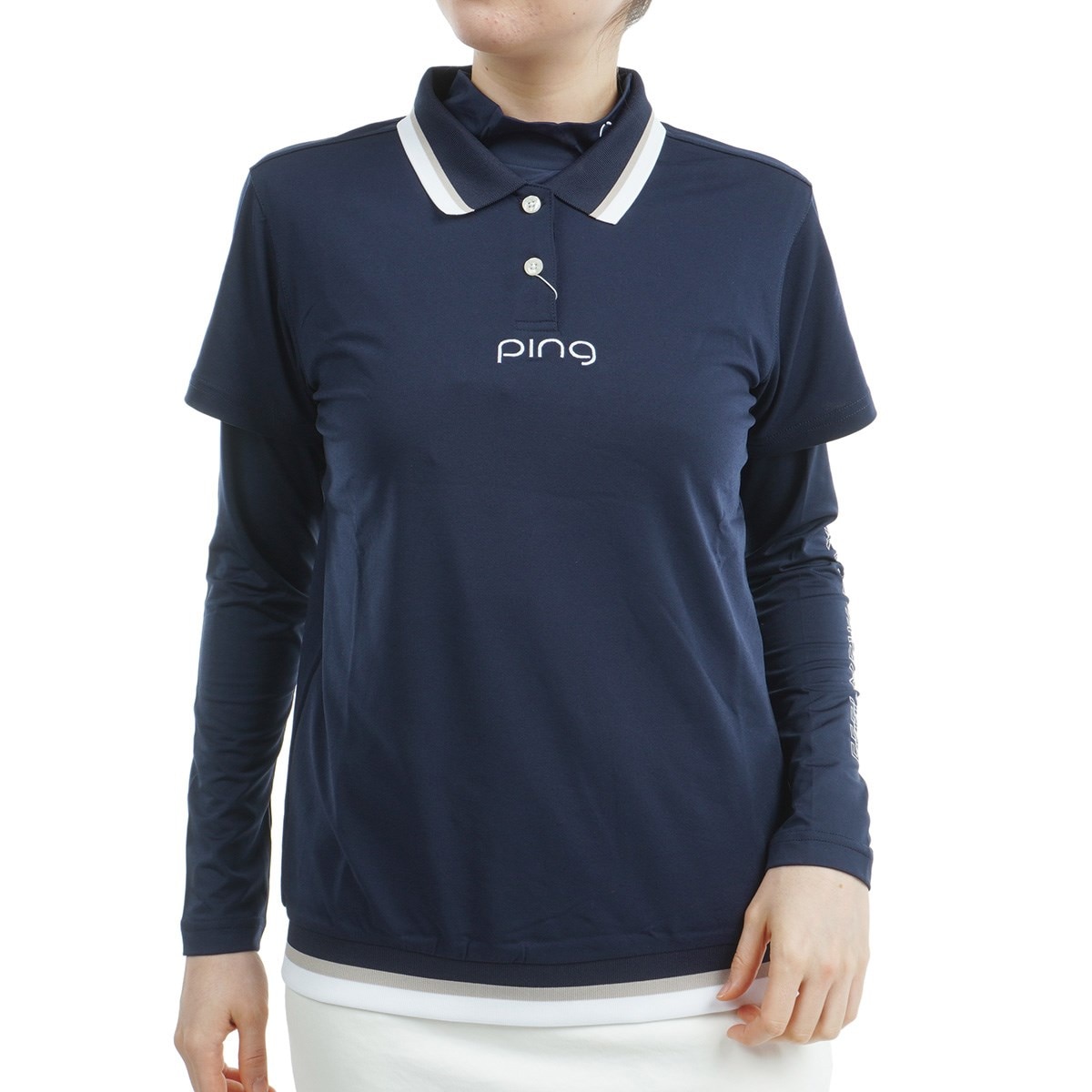 新品未使用　PING セットアップ　ポロシャツ　キュロット セール・アウトレット】レイヤードツインセット レディス(半袖