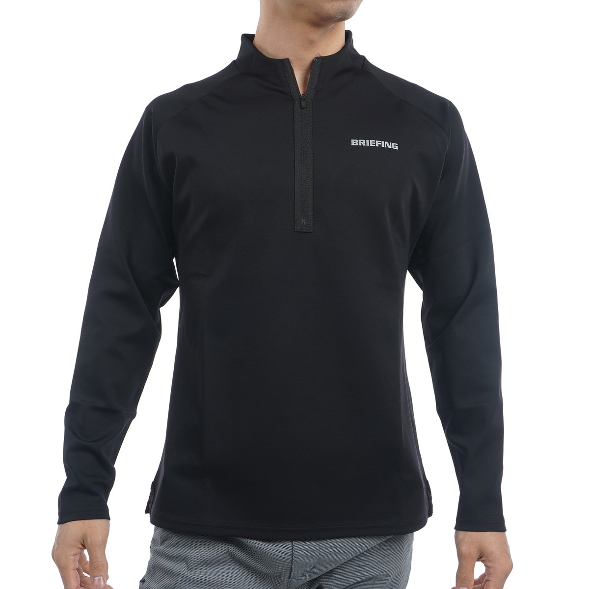 セール・アウトレット】バックロゴライン ハーフジップ長袖