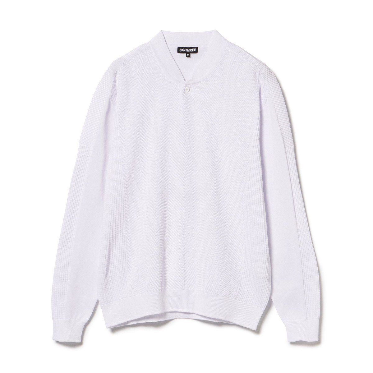 B.G.THREE ALL-TIME ブレードカラー ニットポロシャツ(長袖
