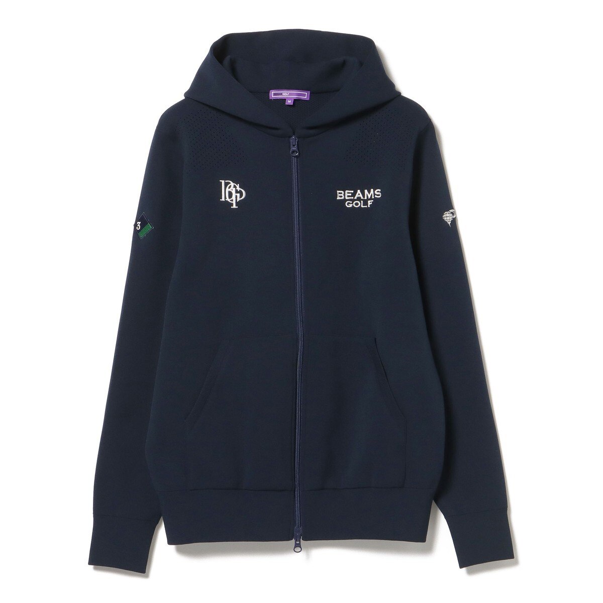 男性に人気！ PURPLE ハイゲージニットフーディー(中間着 スフィダンテ LABEL メンズウェア