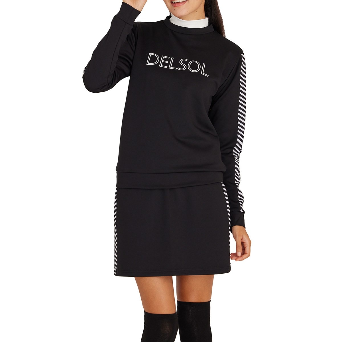 セール・アウトレット】ポンチ ヘリンボーン柄長袖セットアップ