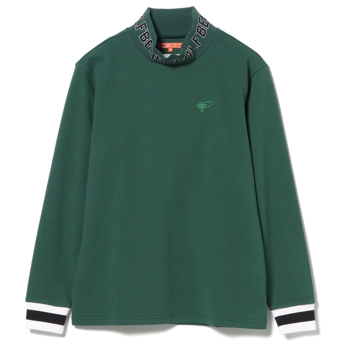 ORANGE LABEL ツイルジャージ ロゴ モックネックシャツ(長袖