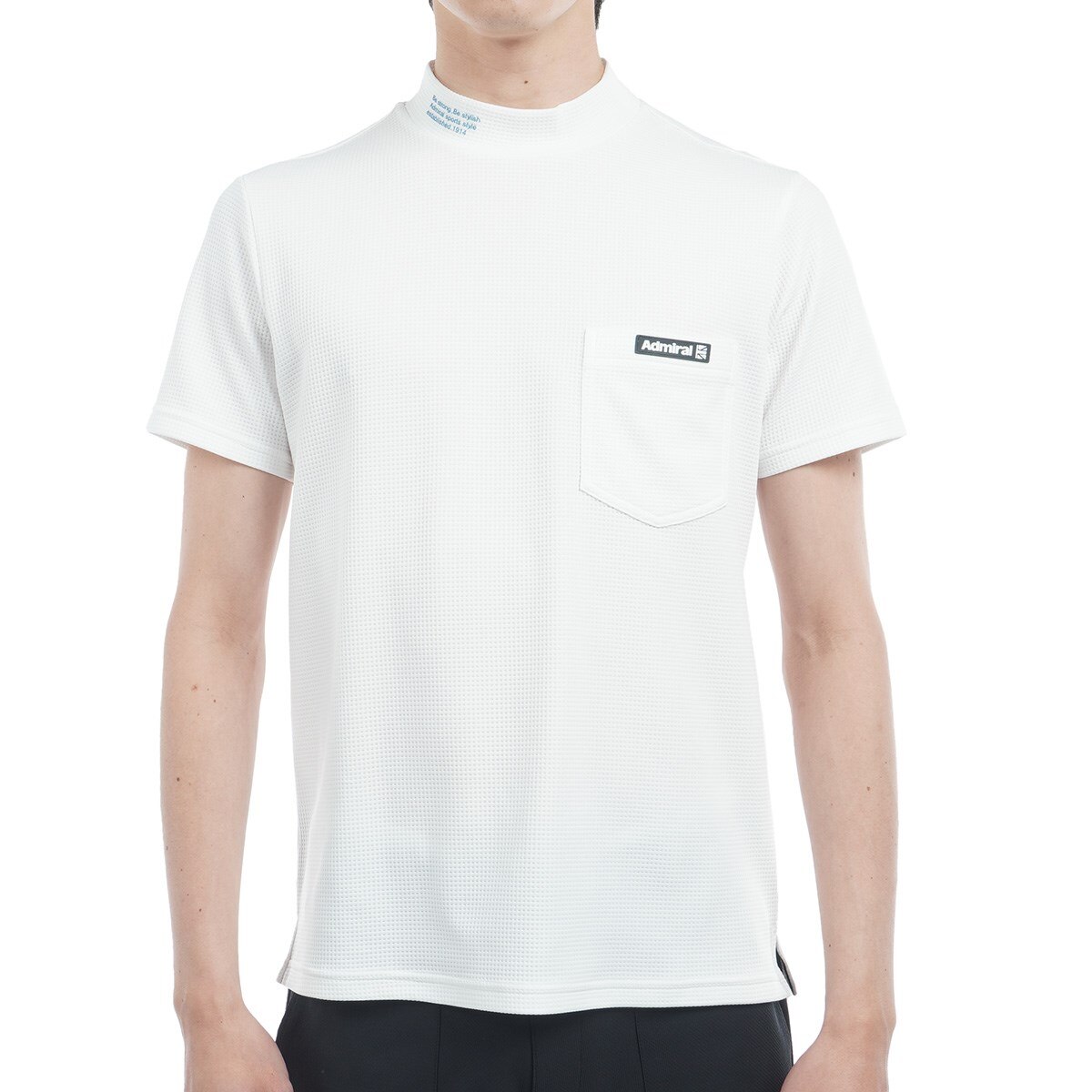 ストレッチ サークルロゴ モックネック半袖シャツ(半袖シャツ