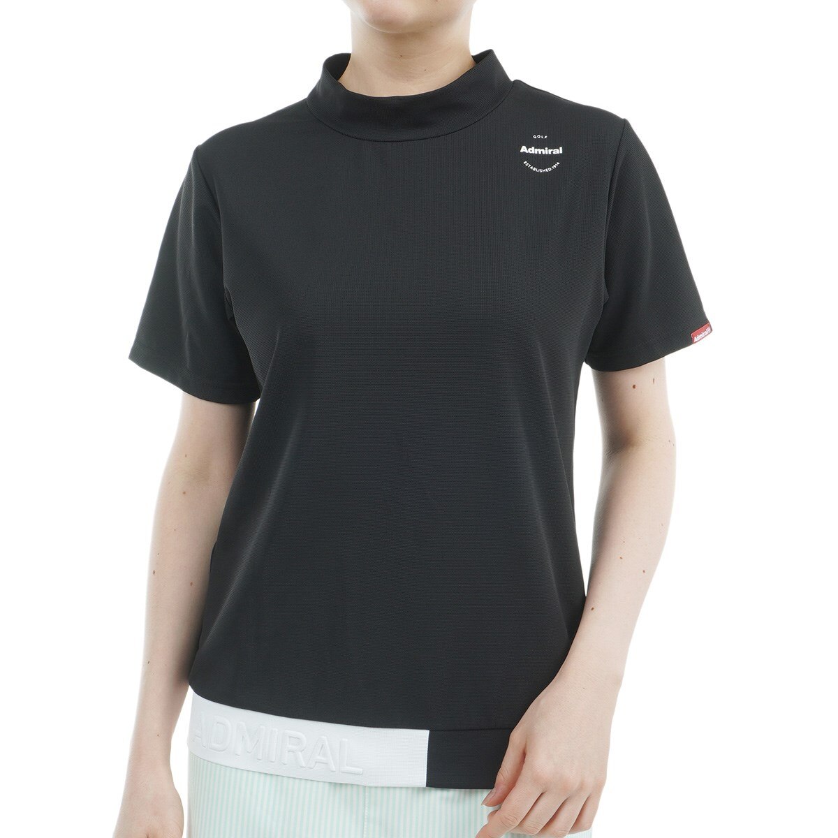 セール・アウトレット】ストレッチ ミニワッフル エンボスロゴ 半袖