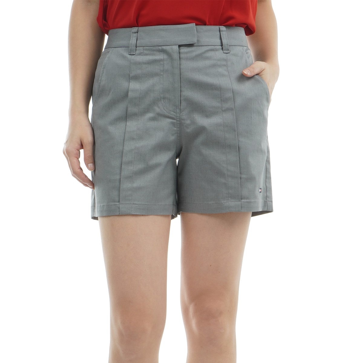 ストレッチ フロントタックツイル ショートパンツ レディス