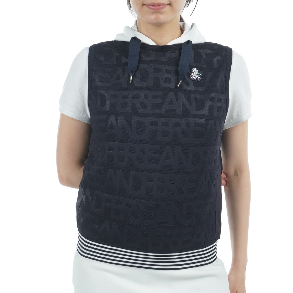 ストレッチ エンボスメッシュニットベスト レディス(ベスト)|and