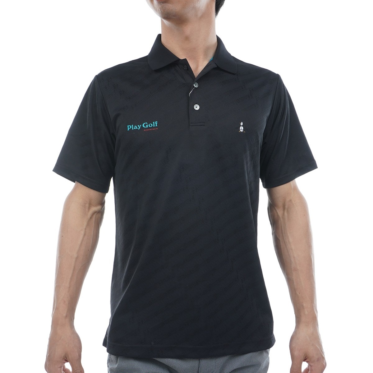 gravis golf 半袖ポロシャツ 新品　Ｍ SEASON ロゴジャカード ストレッチ半袖ポロシャツ(半袖シャツ