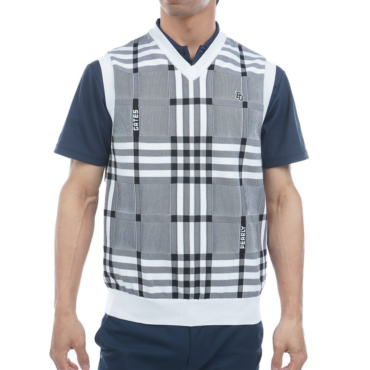 PEARLY GATES PPGメンズノースリーブベストネイビーグレーサイズ4 PEARLY GATES PPGメンズノースリーブベストネイビーグレーサイズ4