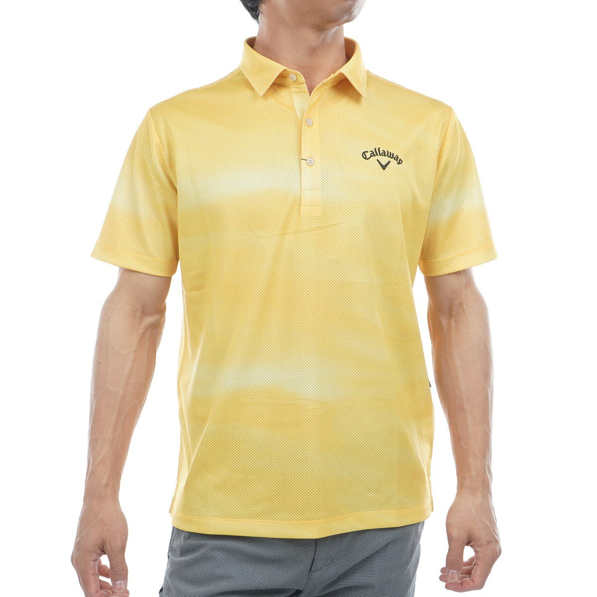 Callaway Golf - H487/美品 CALLAWAY 半袖ポロシャツ 総柄 LL 白 ゴルフ 10%OFF価格／Callaway キャロウェイ 半袖ポロシャツ 白×ライト