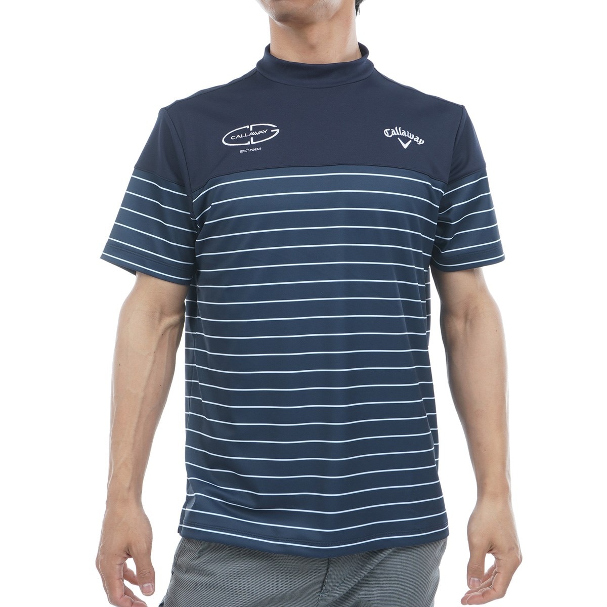 FR2 GOLF MOONSHOT ストライプモックネックTシャツ 黒 L