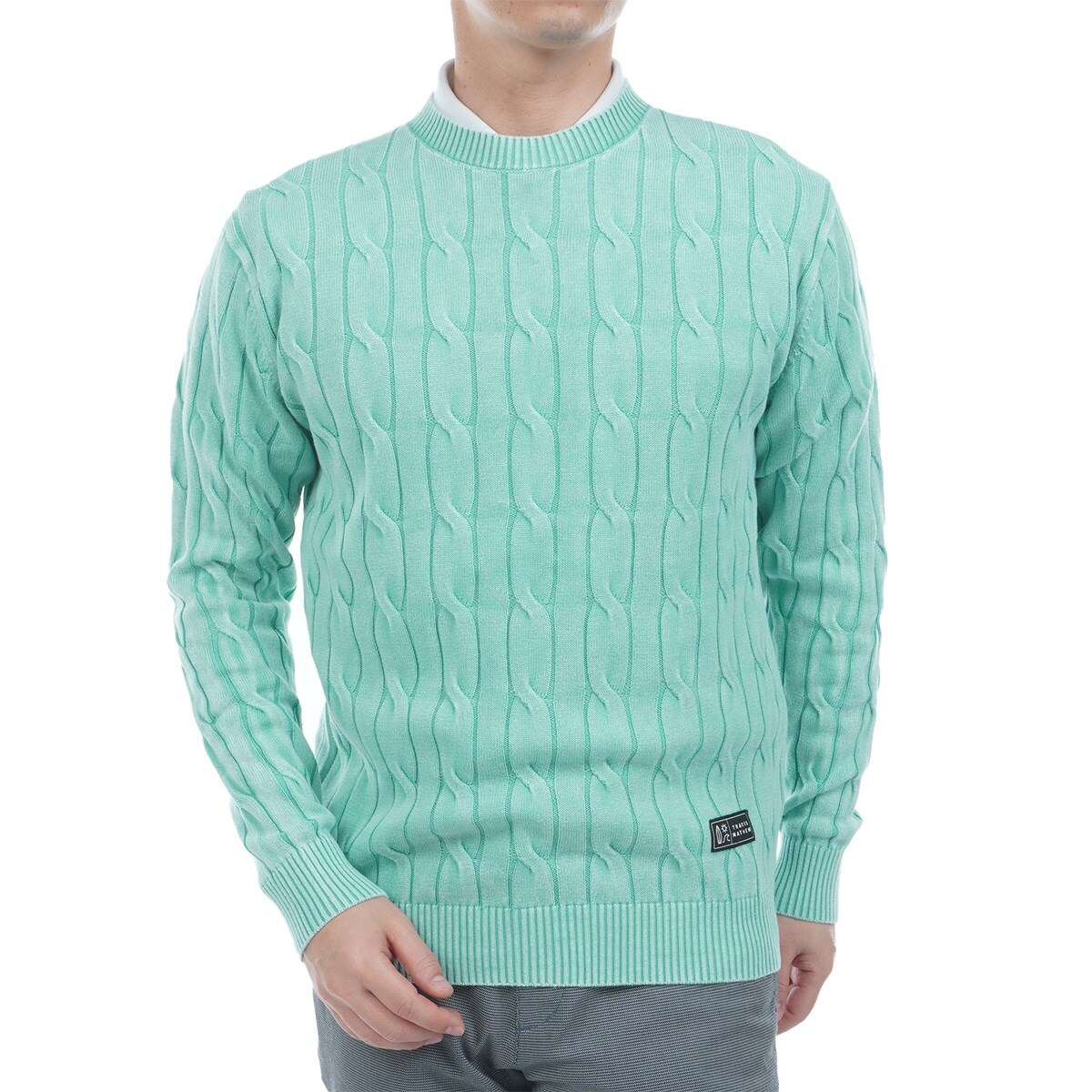 【新品】 キャロウェイ トラヴィスマシュー　ウールセーター　グリーン　XLサイズ セール・アウトレット】長袖クルーセーター(中間着(セーター