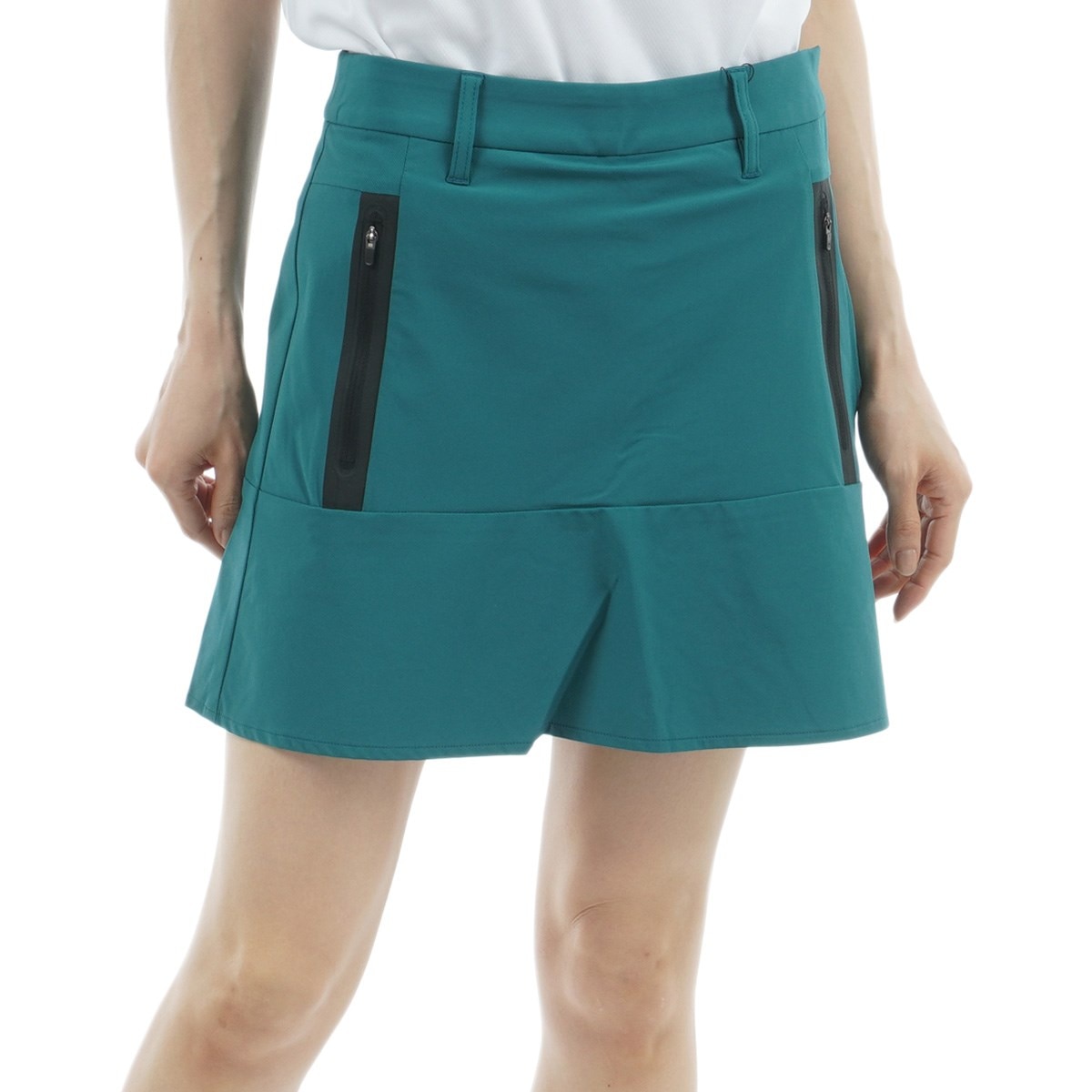 ♡新品未使用品♡DESCENTE GOLF レディース スカート L ブラック ストレッチ カルゼフレアスカート レディス(スカート)|DESCENTE