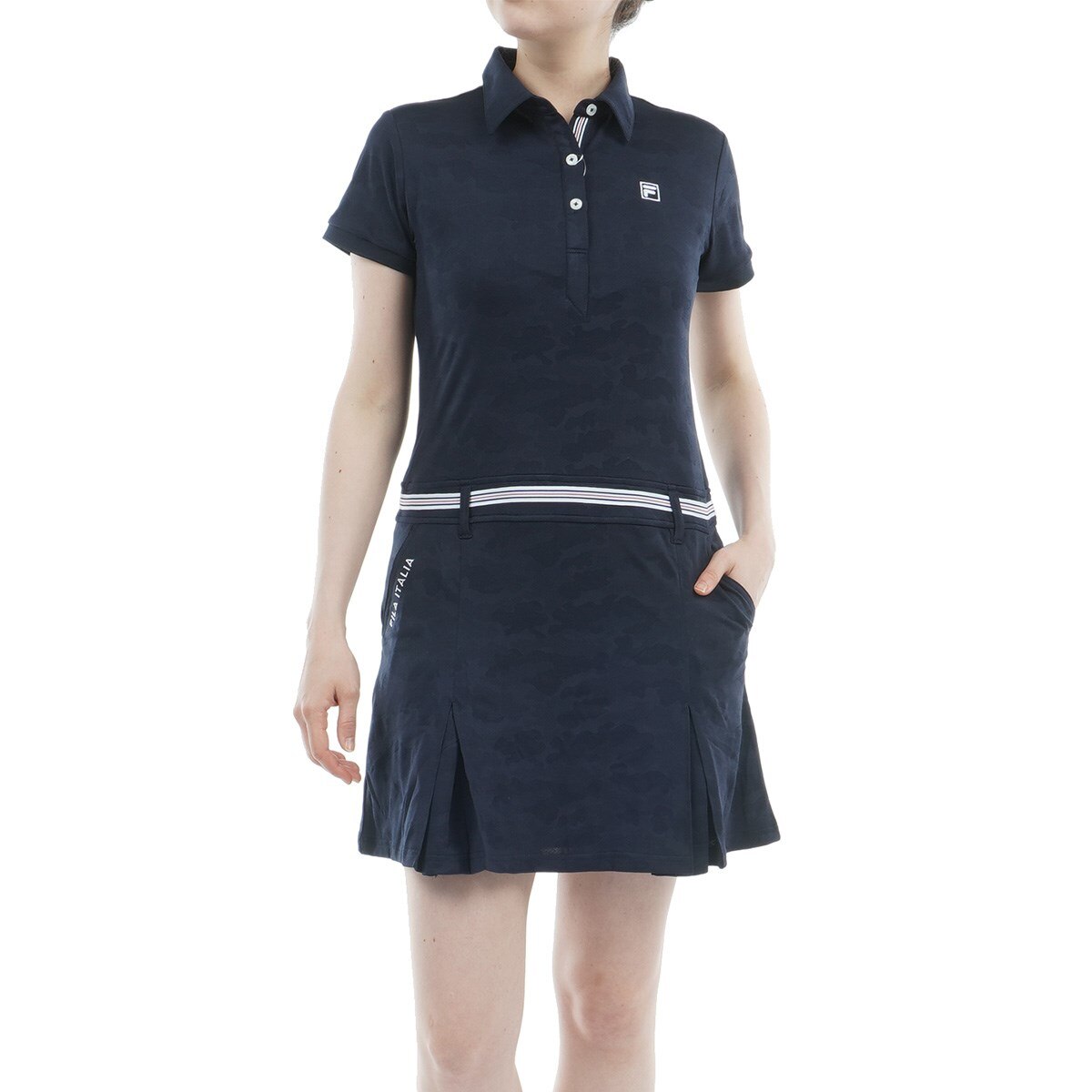 FILA ◆ タグ付き新品未着用 ワンピース M セール】＜FILA/フィラ＞カノコAラインフレアポロスキッパー