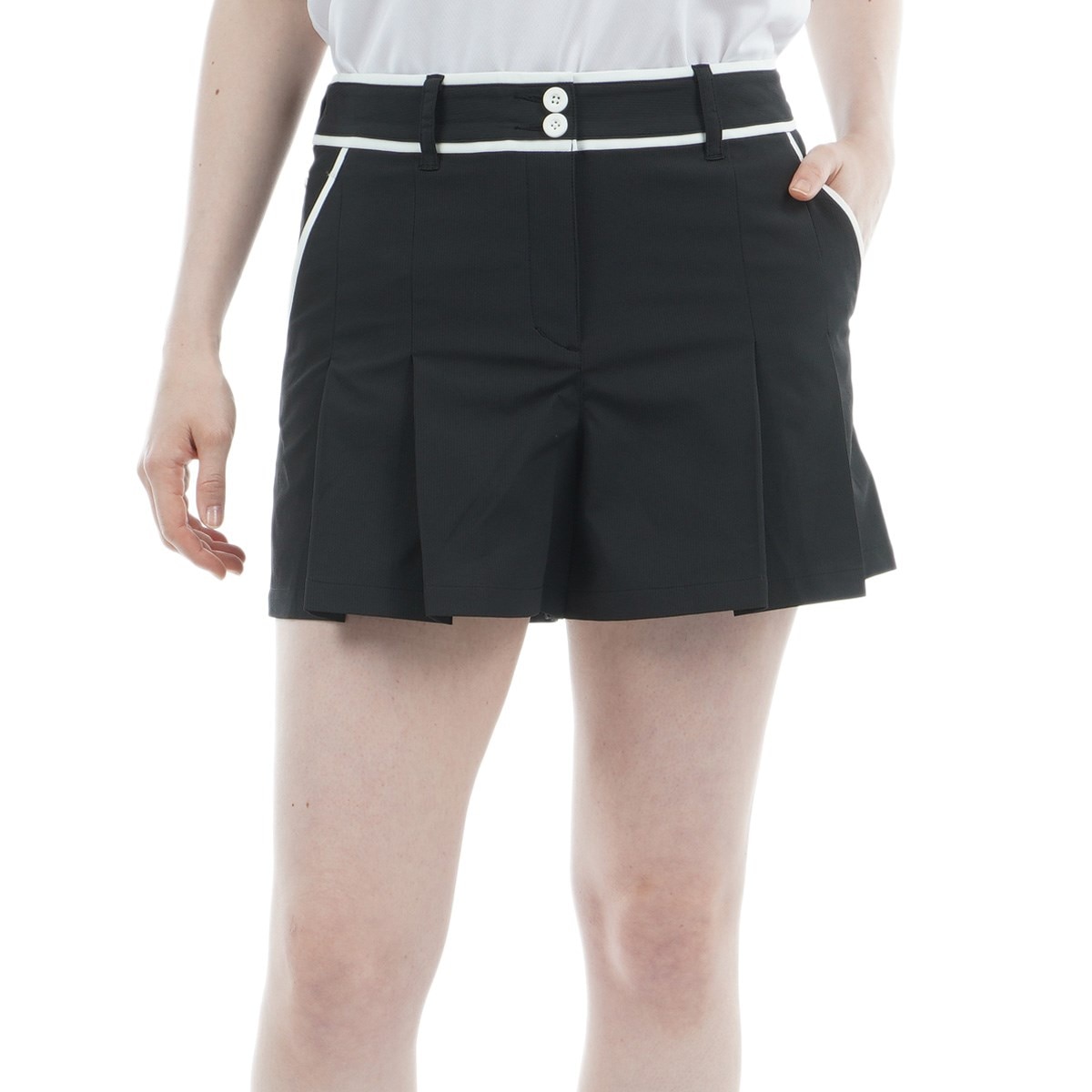 美品♪ブリフィングホワイト ショートパンツ 黒ストライプ プリーツ ショートパンツ: レディース ボトムス | Tory Burch JP