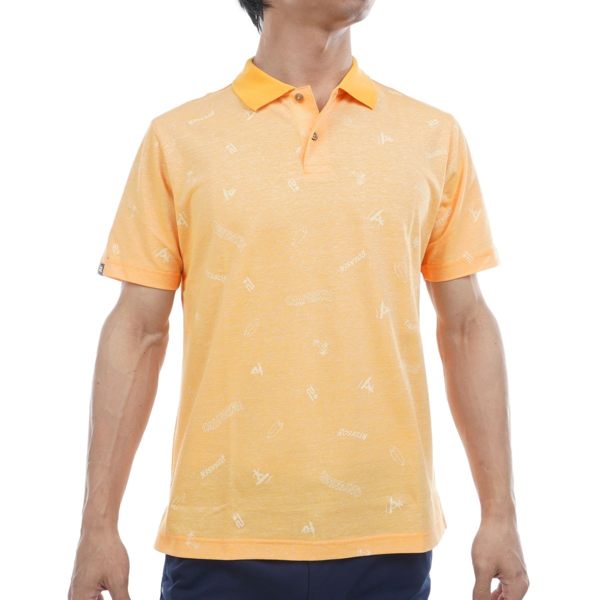 セール・アウトレット】飛び柄プリント 半袖ポロシャツ(半袖