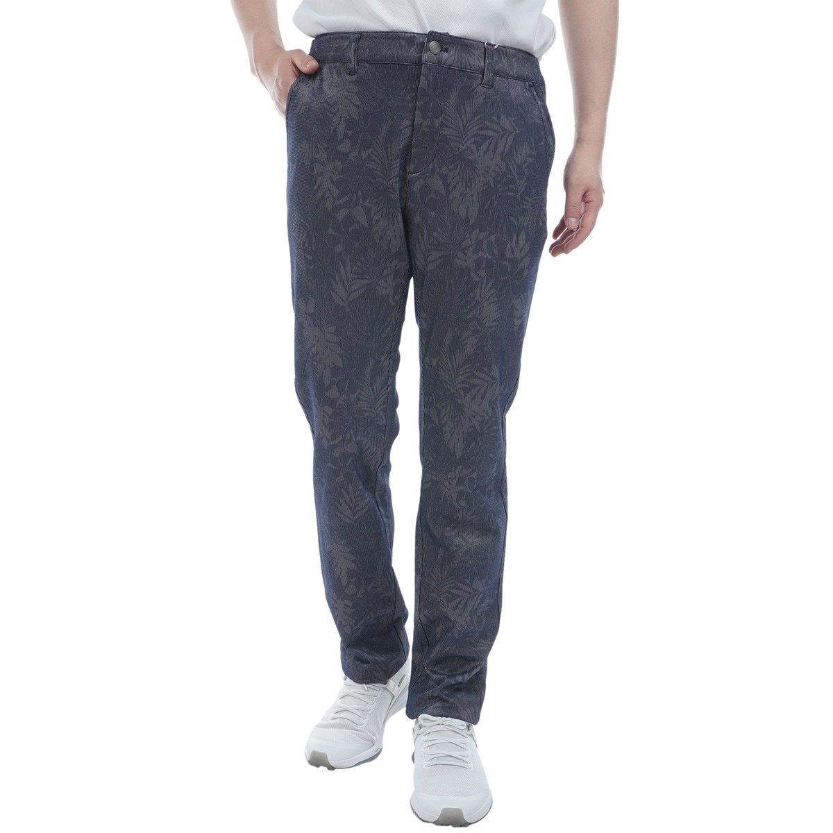 セール・アウトレット】ストレッチ リーフ柄プリントパンツ(ロング