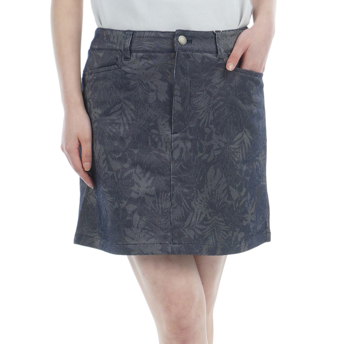 セール・アウトレット】ストレッチ リーフ柄プリントスカート レディス