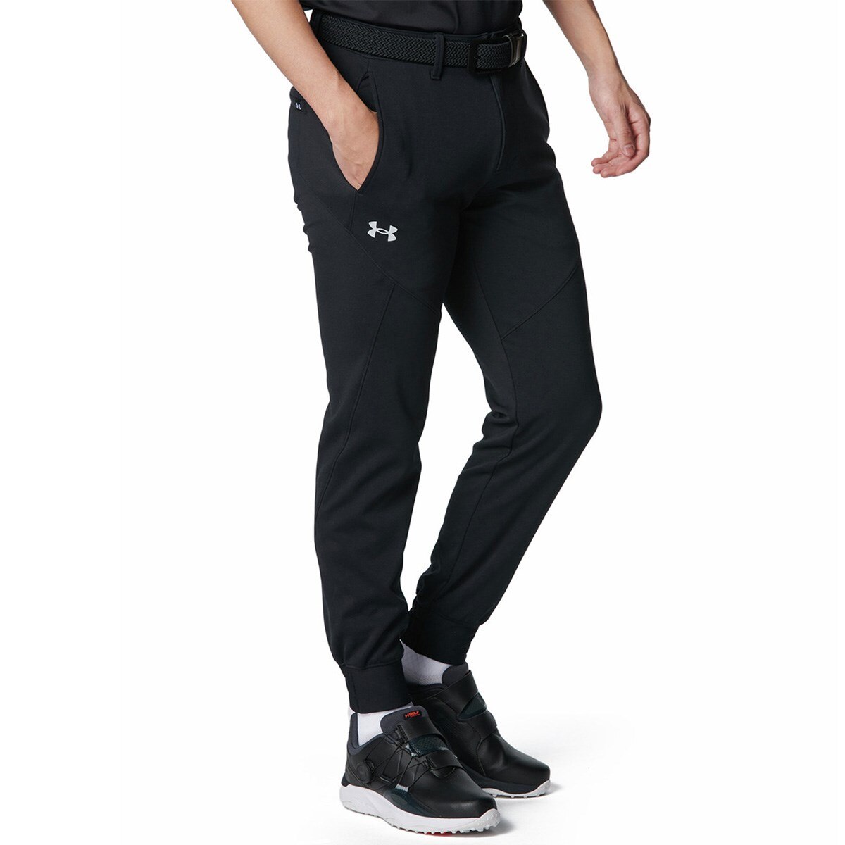 UNDER ARMOUR ゴルフパンツ　ストレッチ　刺繍ロゴ　ブラック　94 アンダーアーマー公式】 UAドライブ 5ポケット テーパードパンツ