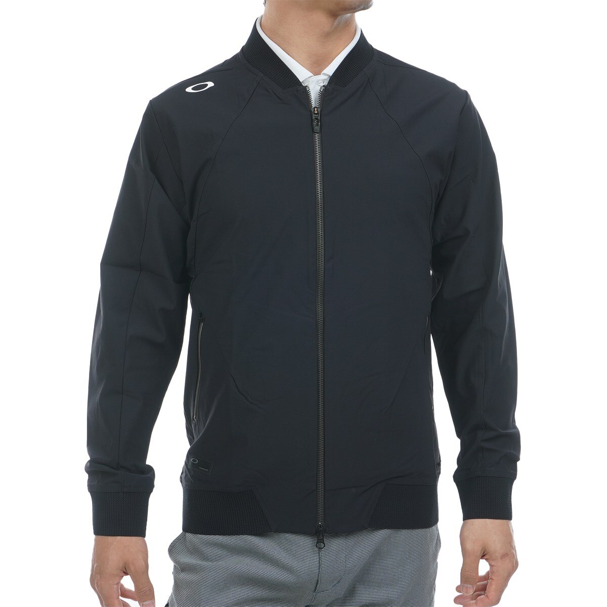 オークリー　スカル　ジップジャケット　L 黒　吸汗速乾　ストレッチ　ブルゾン OAKLEY オークリー ジャケット ジャージ メンズ フルジップ