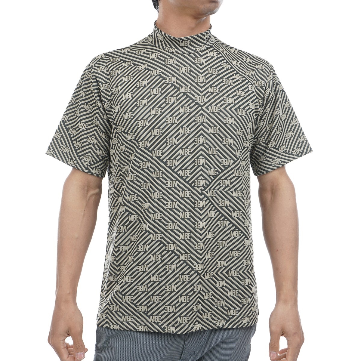 セール・アウトレット】ストライプ柄 凹凸ジャガード 半袖シャツ(半袖