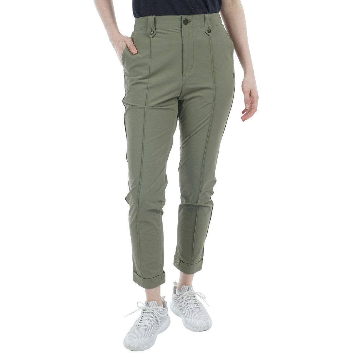 セール・アウトレット】ワッフル ノータックパンツ レディス(ロング