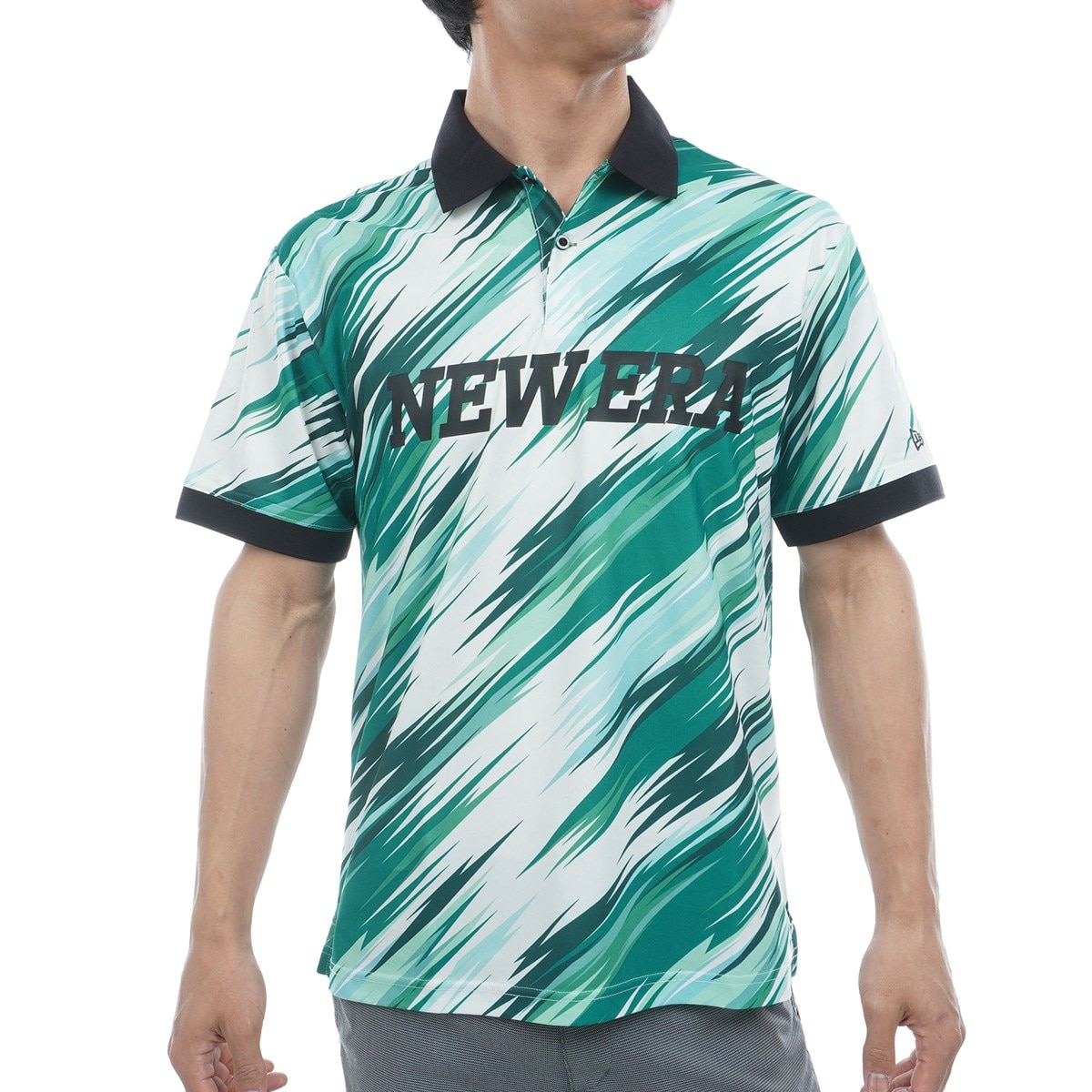ニューエラ　NEW ERA GOLF　GF TECH PL パームリーフカモ 半袖ポロシャツ セール・アウトレット】GF TECH PL パームリーフカモ 半袖ポロシャツ