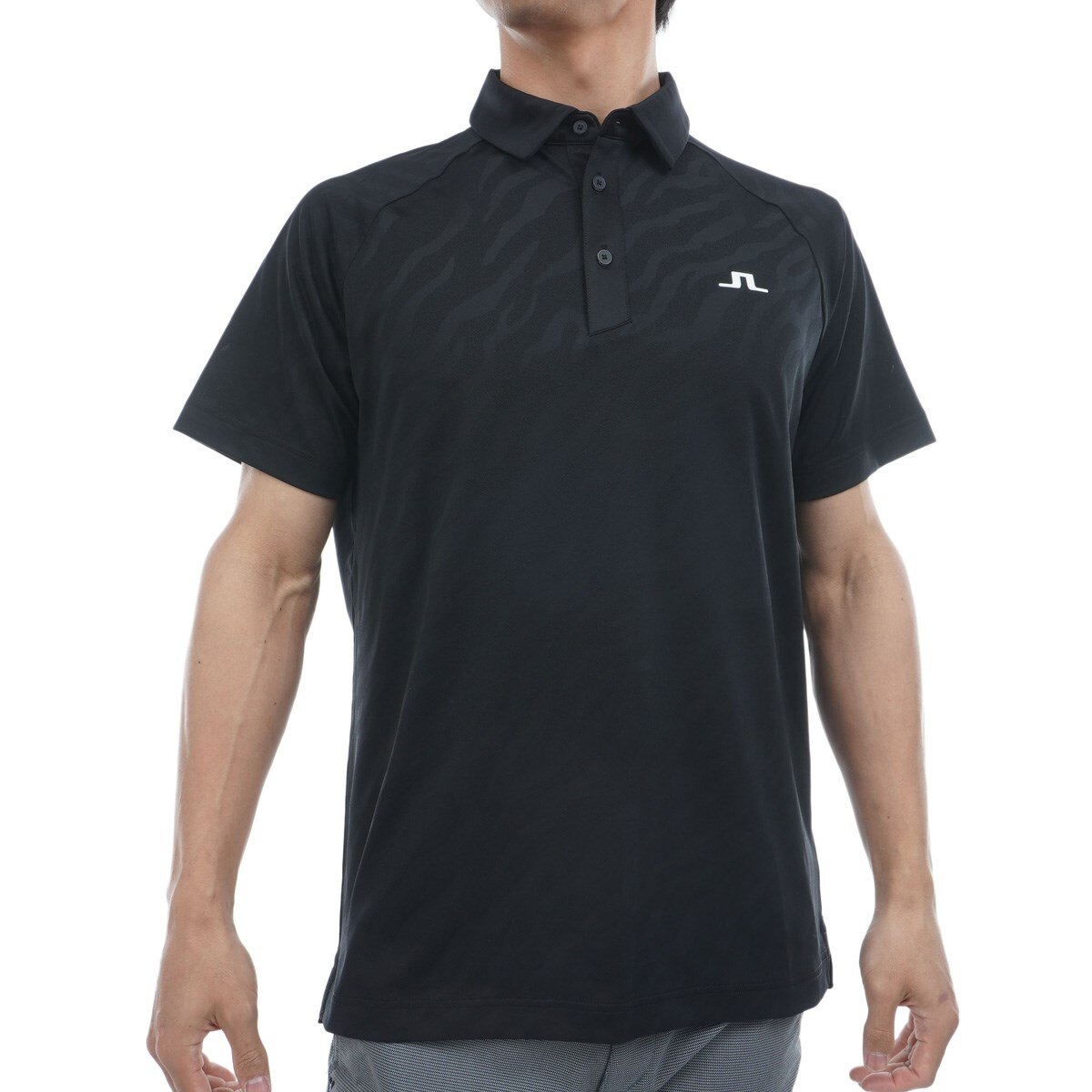 J. LINDEBERG ブラックポロシャツ M J.Lindeberg ブラック ポロシャツ ゴルフ ウェア ストレッチ