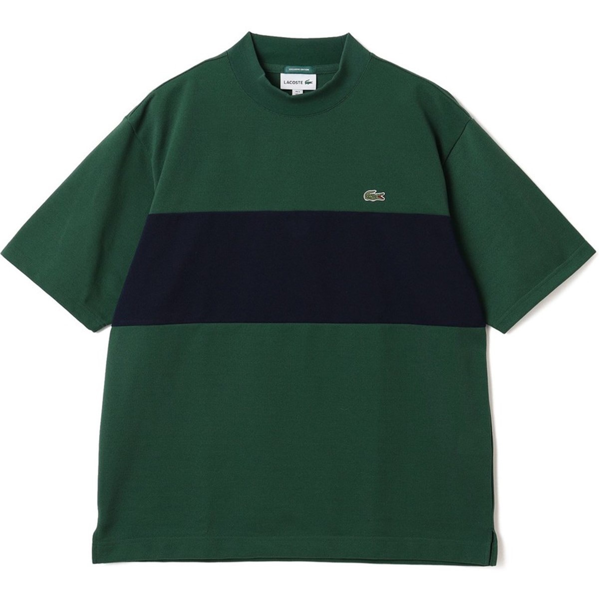 別注 LACOSTE 鹿の子 パネル モックネックシャツ(半袖シャツ