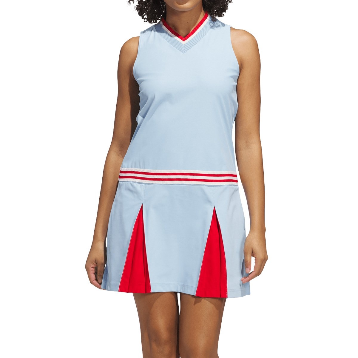 ストレッチ Vネック ノースリーブ ワンピース レディス(ワンピース