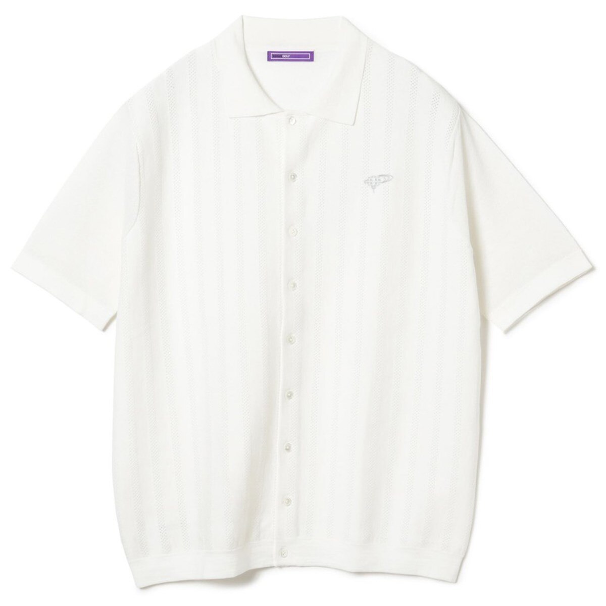 PURPLE LABEL メッシュストライプ ニットポロシャツ(半袖シャツ