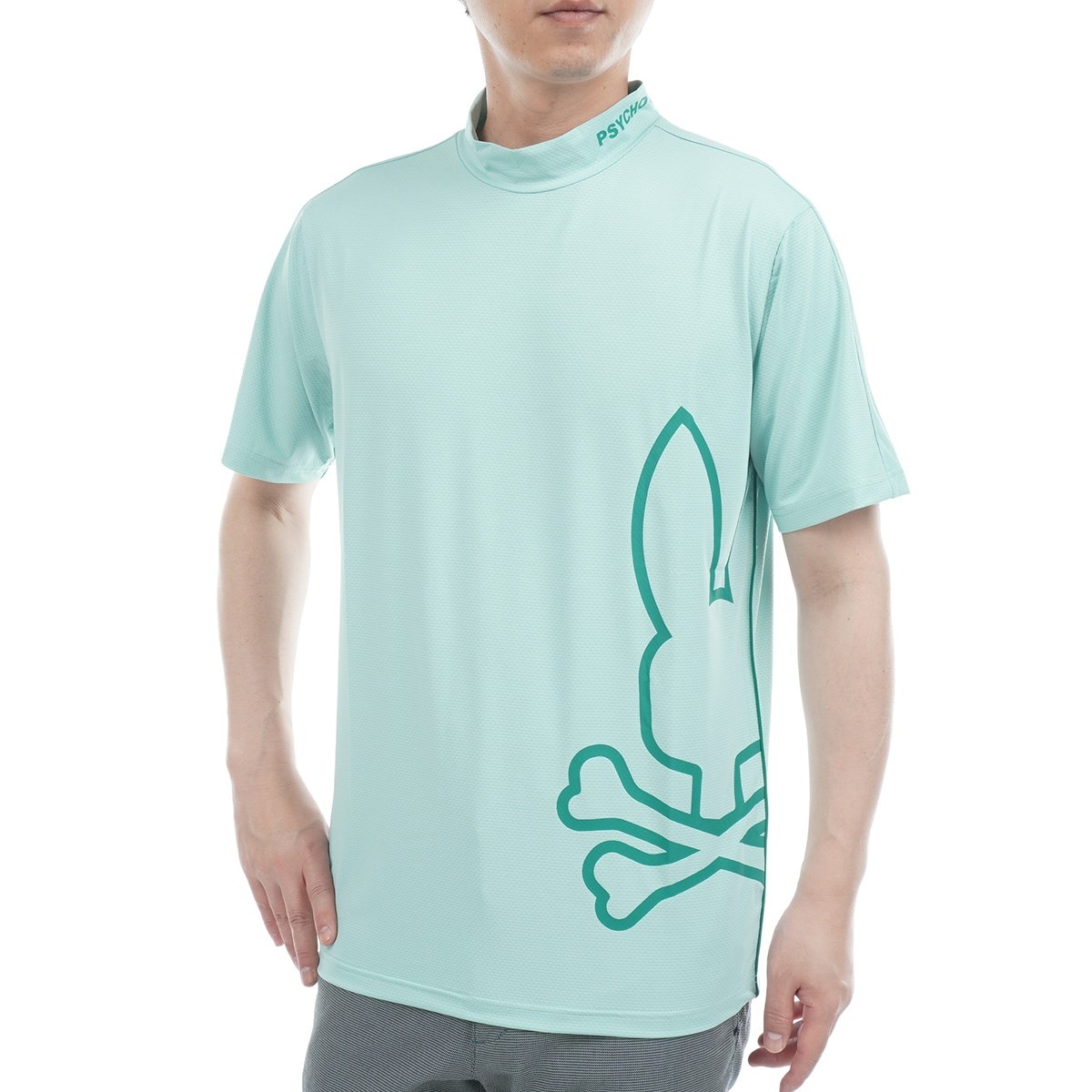 試着のみ☆【PSYCHO BUNNY】モックネック　長袖シャツ EC限定]切り替え モックネックロングスリーブTシャツ｜Psycho