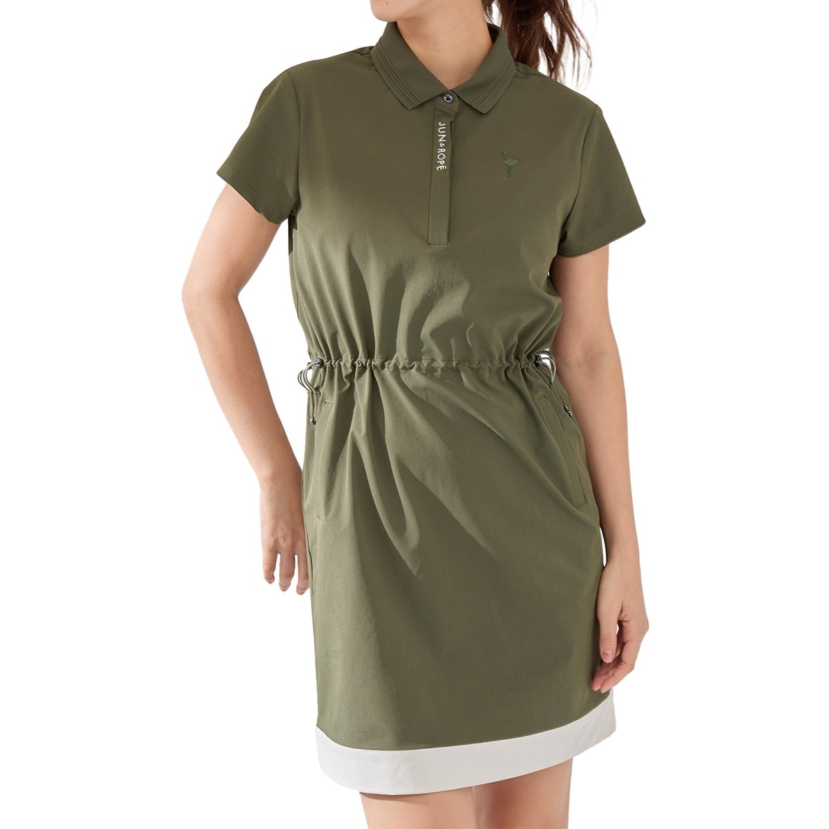 UV 吸水速乾 ドロスト使い半袖ポロワンピース レディス(ワンピース