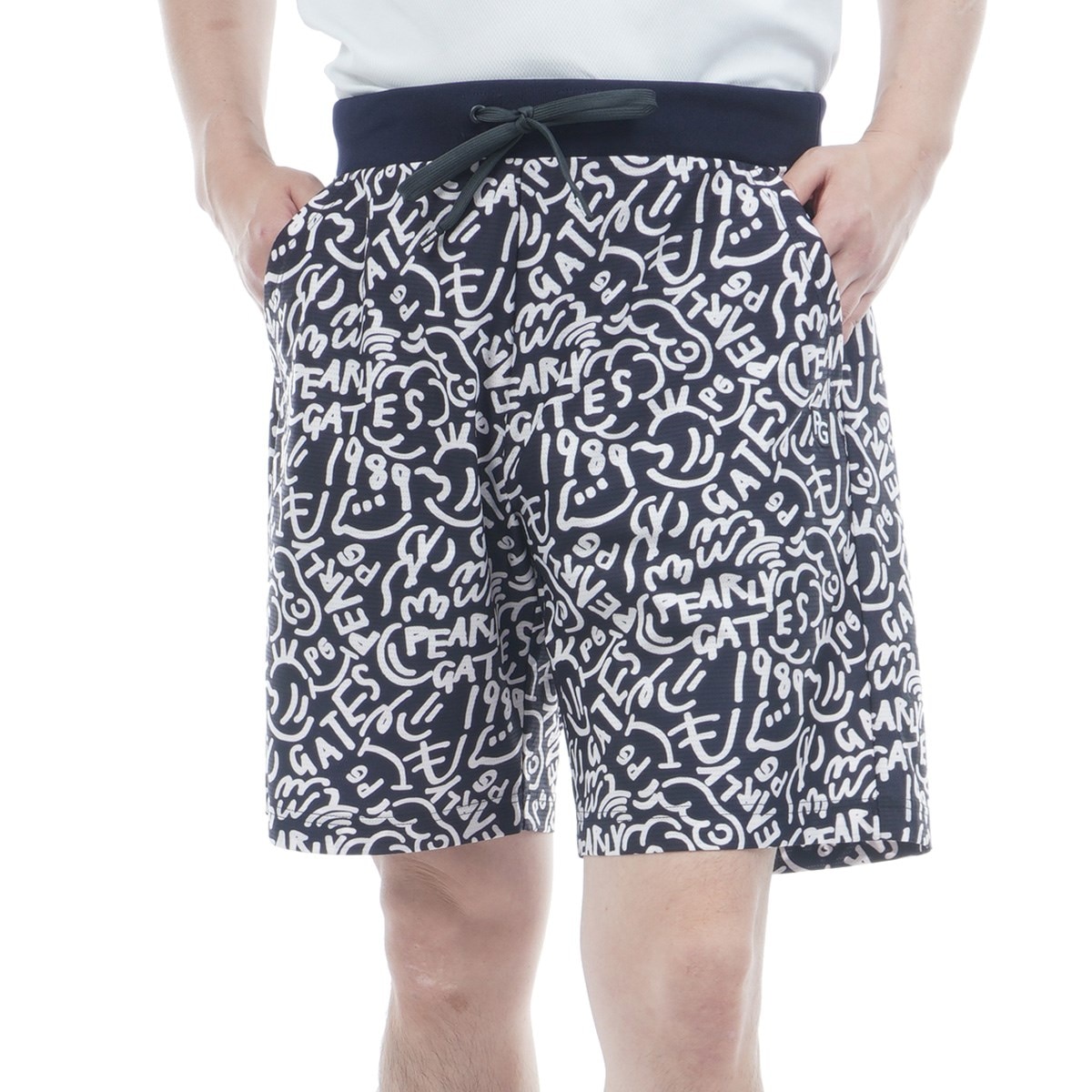 新品タグ付き　パーリーゲイツ　ヤシの木柄ショートパンツ　サイズM Amazon | [パーリーゲイツ] メンズ ショートパンツ PG筆記体ロゴ