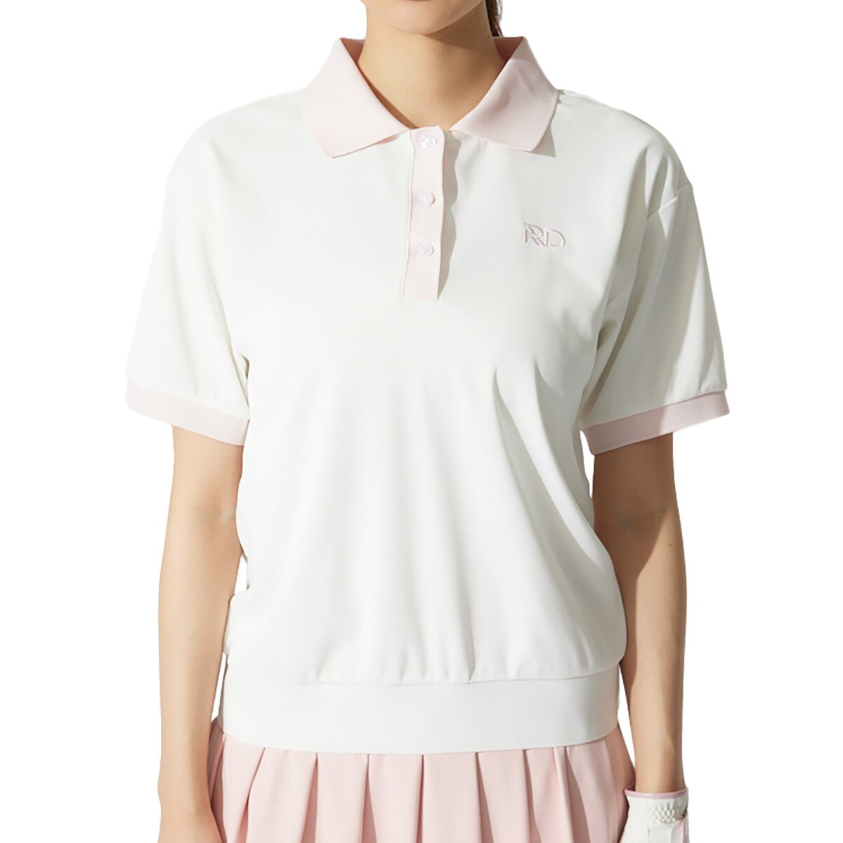 tシャツ 「RIENDA GOLF」RDバイカラールーズポロシャツ 半袖 夏服 レディース RIENDA GOLF tシャツ 「RIENDA GOLF」RDバイカラールーズ