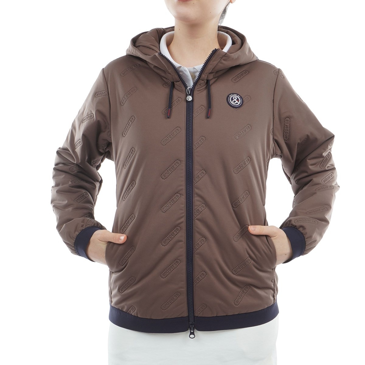 美品 and per se 中綿 フーデットブルゾン ダウン アンパスィ ストレッチ エアジャスター中綿フーディーブルゾン レディス(アウター