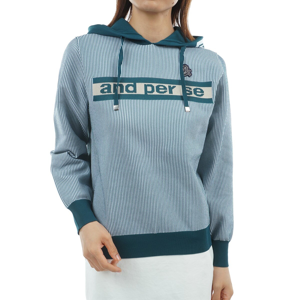 and per se フルオープン スウェット パーカー グレー×白 Lサイズ and per se フルオープン スウェット パーカー グレー×白 Lサイズ