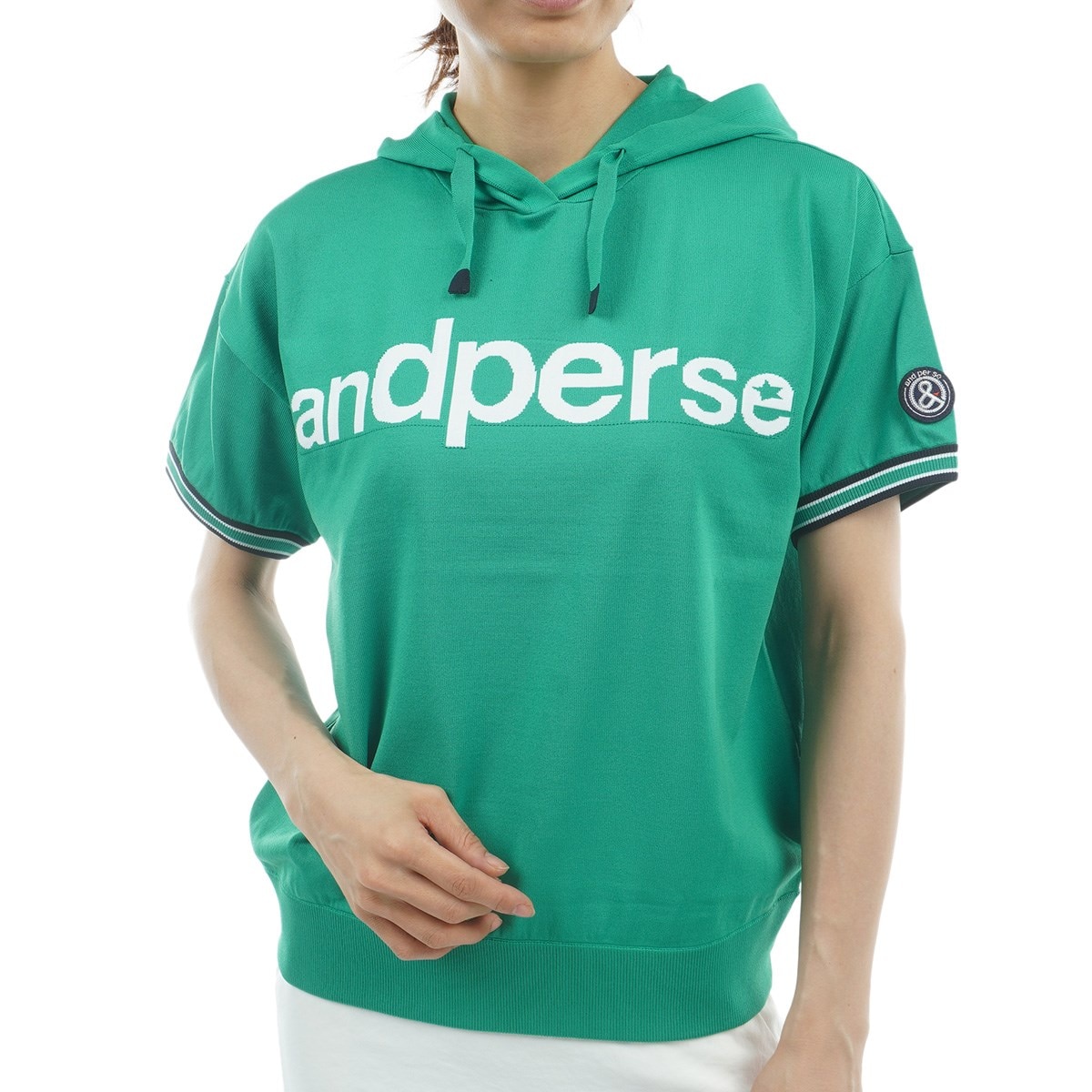 アンパスィ] ゴルフウェア 長袖シャツ アクティブニットカットスリーブ