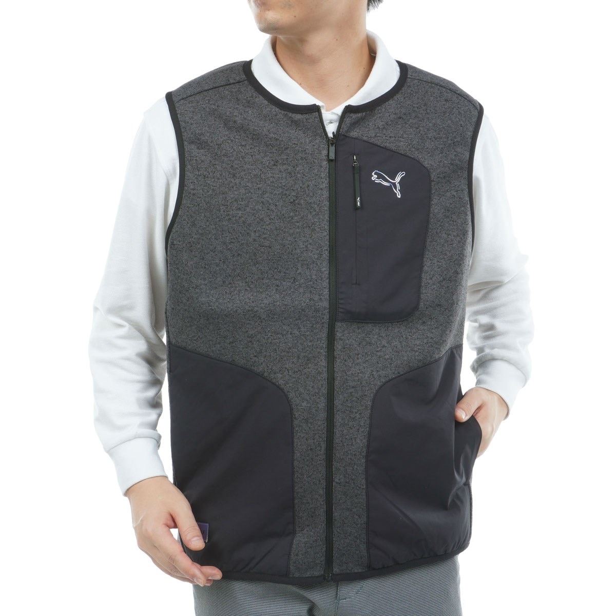 【新品】プーマゴルフ メンズ シャドウキャット フリースベスト Lサイズ シャドウキャット フリースベスト(ベスト)|PUMA(プーマ) 635759の通販