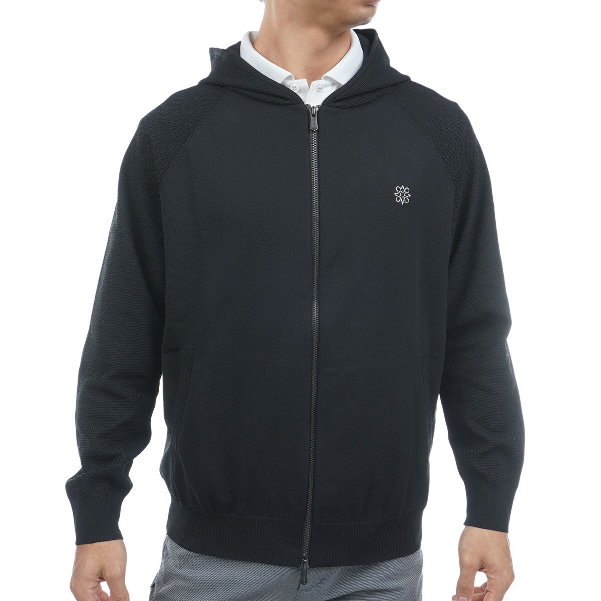 天竺×鹿の子フルジップニットフーディー(中間着(セーター、トレーナー