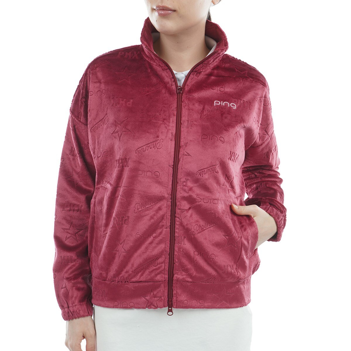 ベロアジャカード ブルゾン レディス(アウター(ブルゾン、ウインド