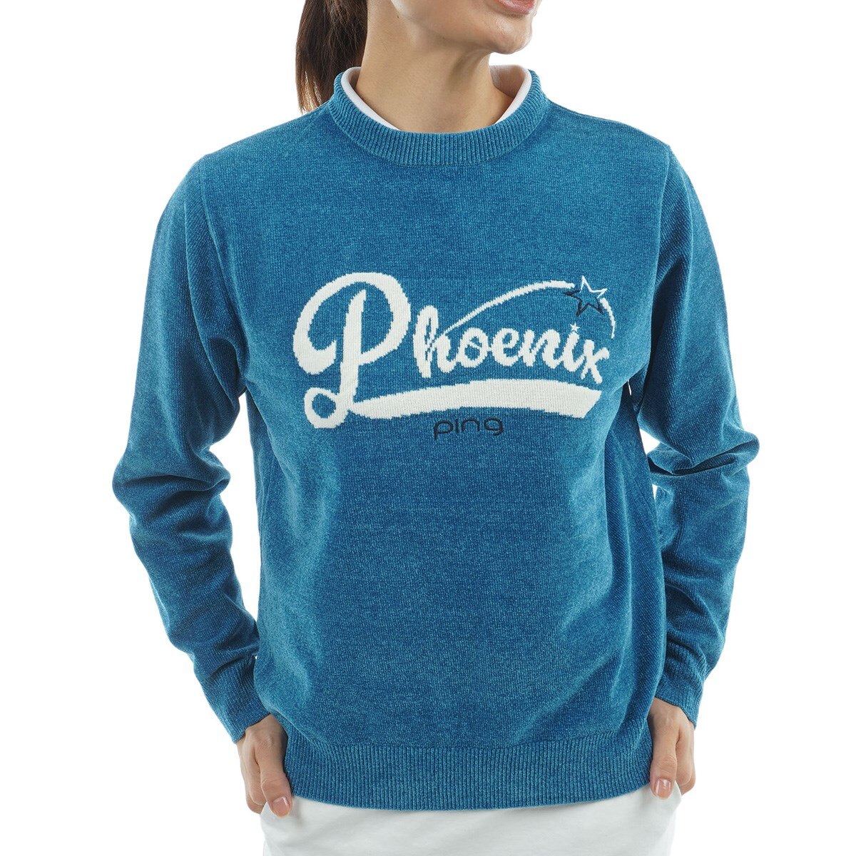 モールジャカード クルーネックセーター レディス(中間着(セーター