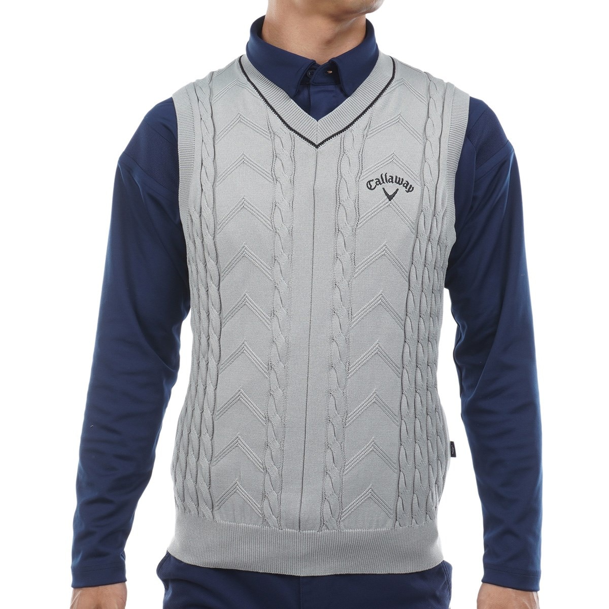 M【未使用】1PIU1UGUALE3 GOLF ロゴVネックニットベスト GR ゴルフ用】SRIXON スリクソンVネックニットベスト【AOKI公式通販】