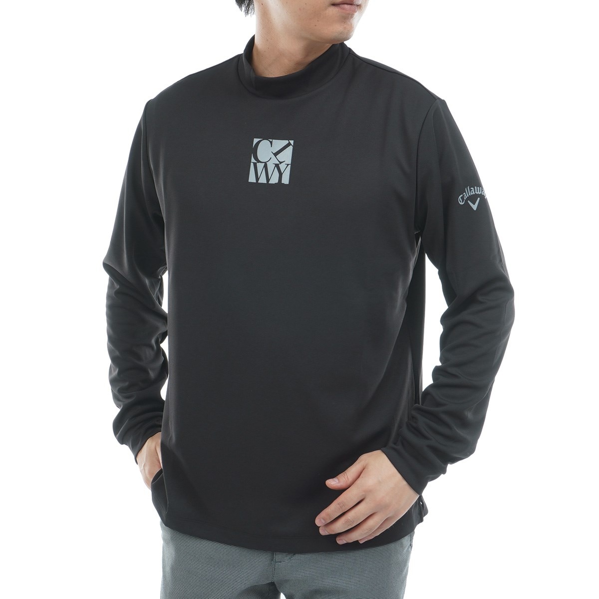 【限定コラボ】キャロウェイ＋クラブハウス モックネックシャツ LL ブラック ストレッチ 長袖モックネックシャツ(長袖シャツ・ポロシャツ)|Callaway
