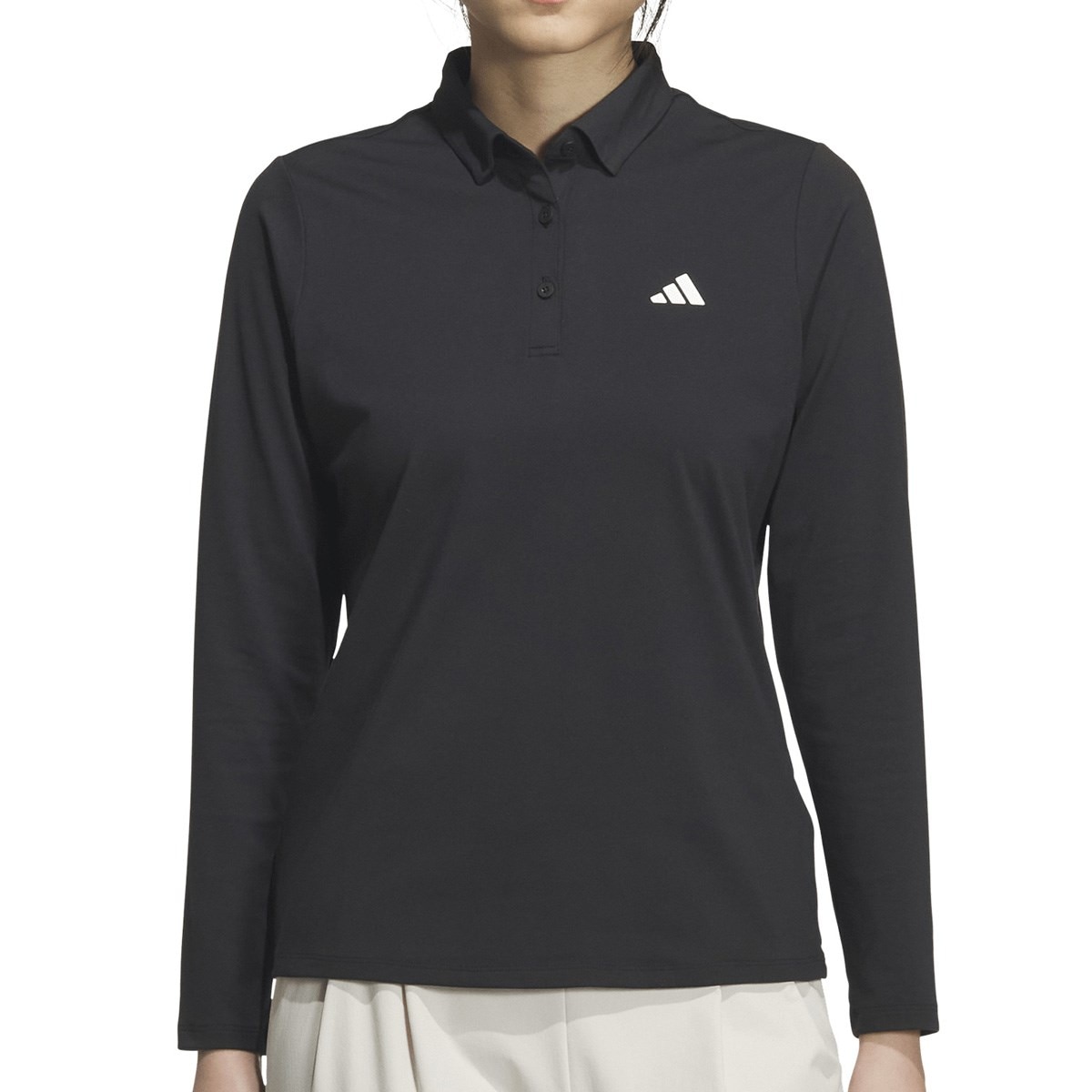 ストレッチ スリーストライプス 長袖ポロシャツ レディス(長袖シャツ