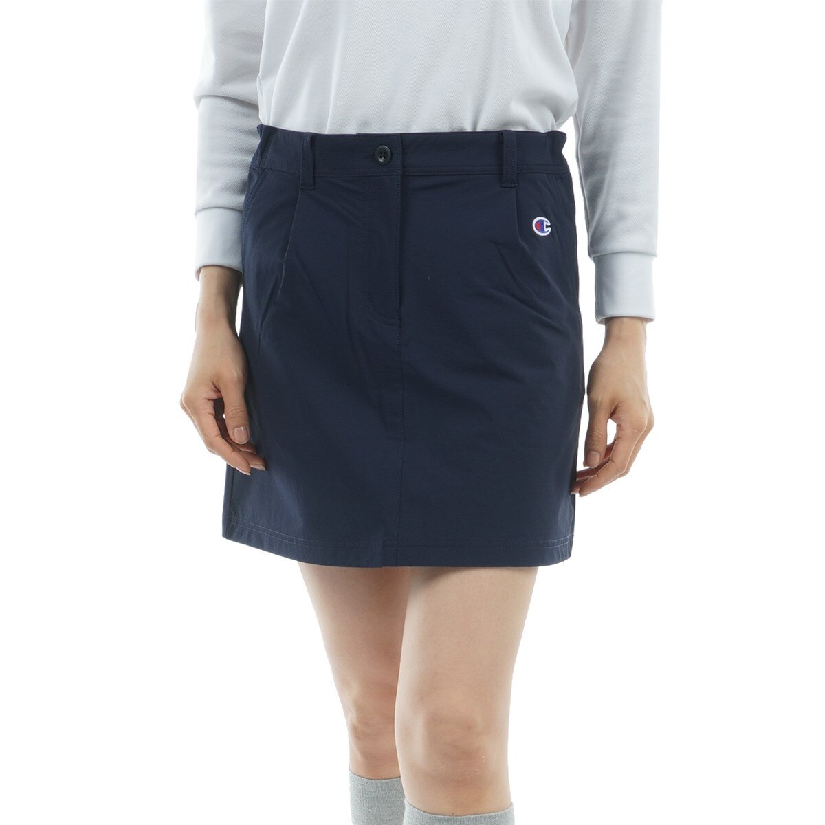チャンピオン　ゴルフ　ストレッチ　はっ水　インナー付き　スカート Lサイズ ゴルフスカート インナー付き 丈長め レディース ゴルフ スカート 膝