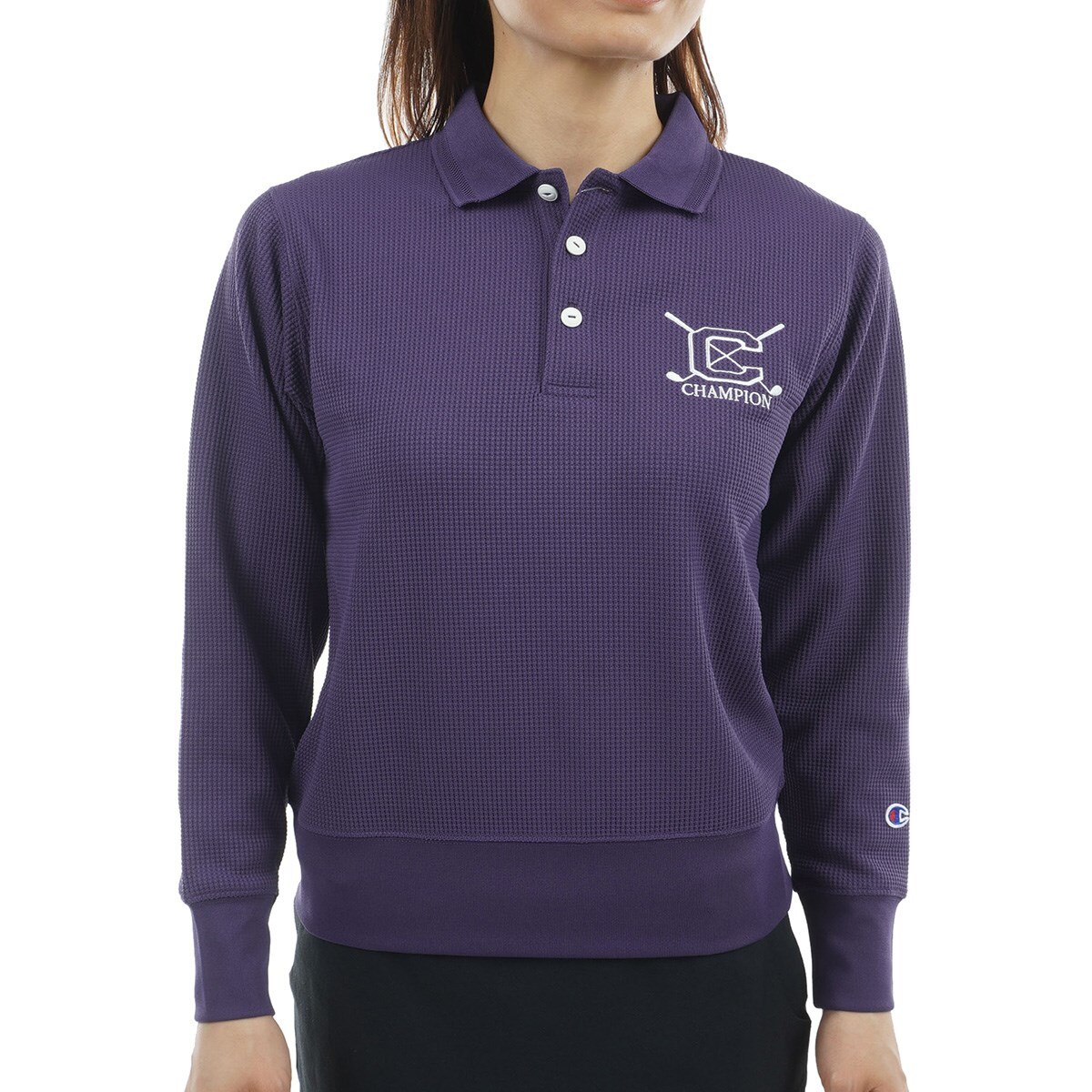 UVカット 速乾 保温 遮熱 ソフトサーモワッフル 長袖ポロシャツ