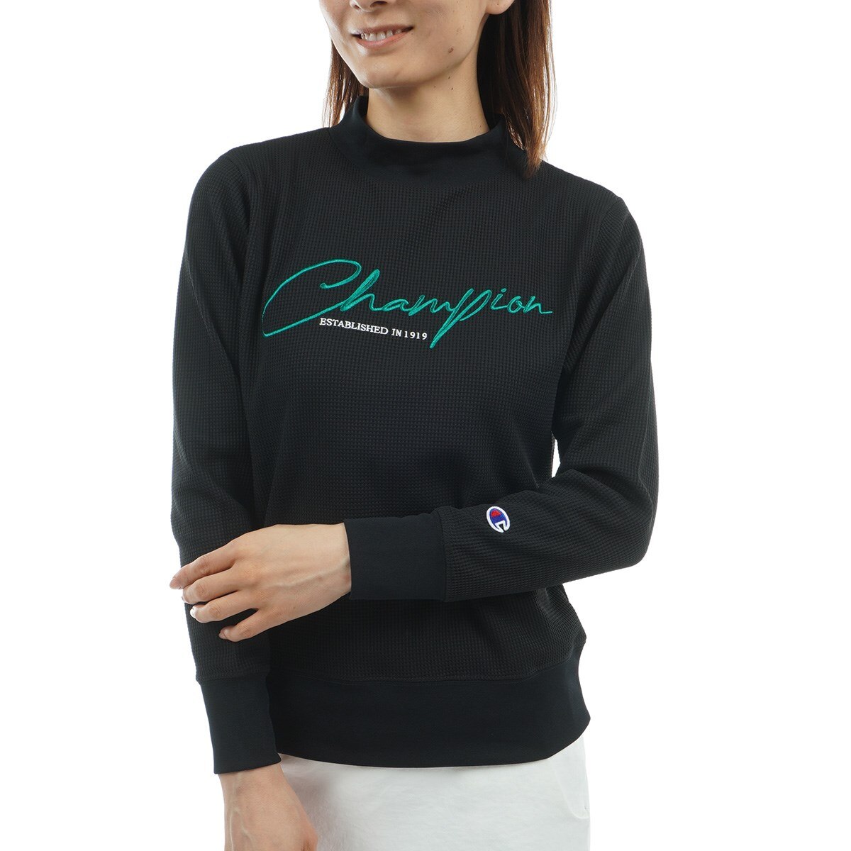 UVカット 速乾 保温 遮熱 ストレッチ ソフトサーモワッフル モック